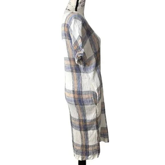 Masai Copen Hagen Womens Plaid Midi Dress With Side Tie Size XL - Picture 2 of 9